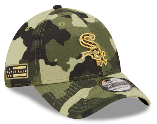 Men's Chicago White Sox New Era Camo 2022 Armed Forces Day 39THIRTY Flex Hat