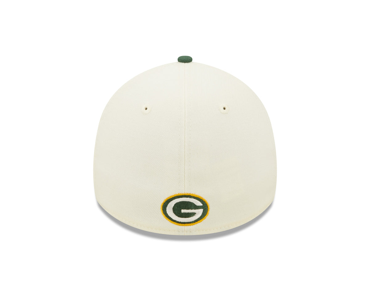 Men's Green Bay Packers New Era Cream/Green 2022 Sideline 39THIRTY Flex Hat