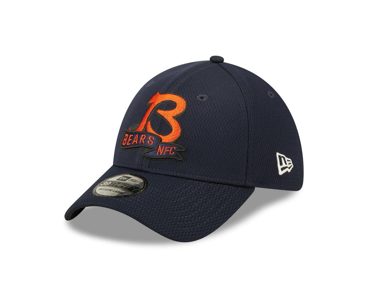 Men's Chicago Bears"B" Logo New Era Navy 2022 Sideline Coaches 39THIRTY Flex Hat