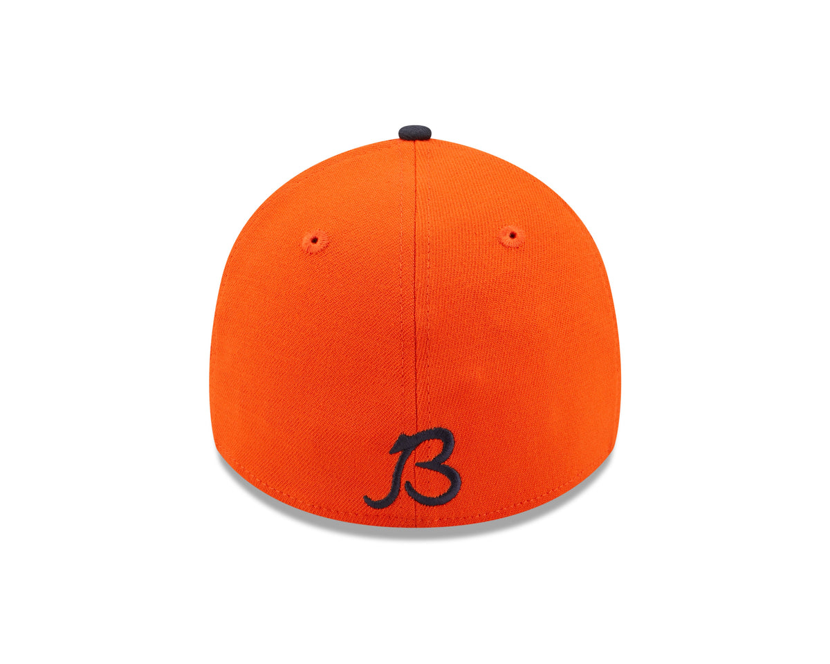 Men's Chicago Bears "B" Logo New Era Orange/Navy 2022 Sideline 39THIRTY Flex Hat