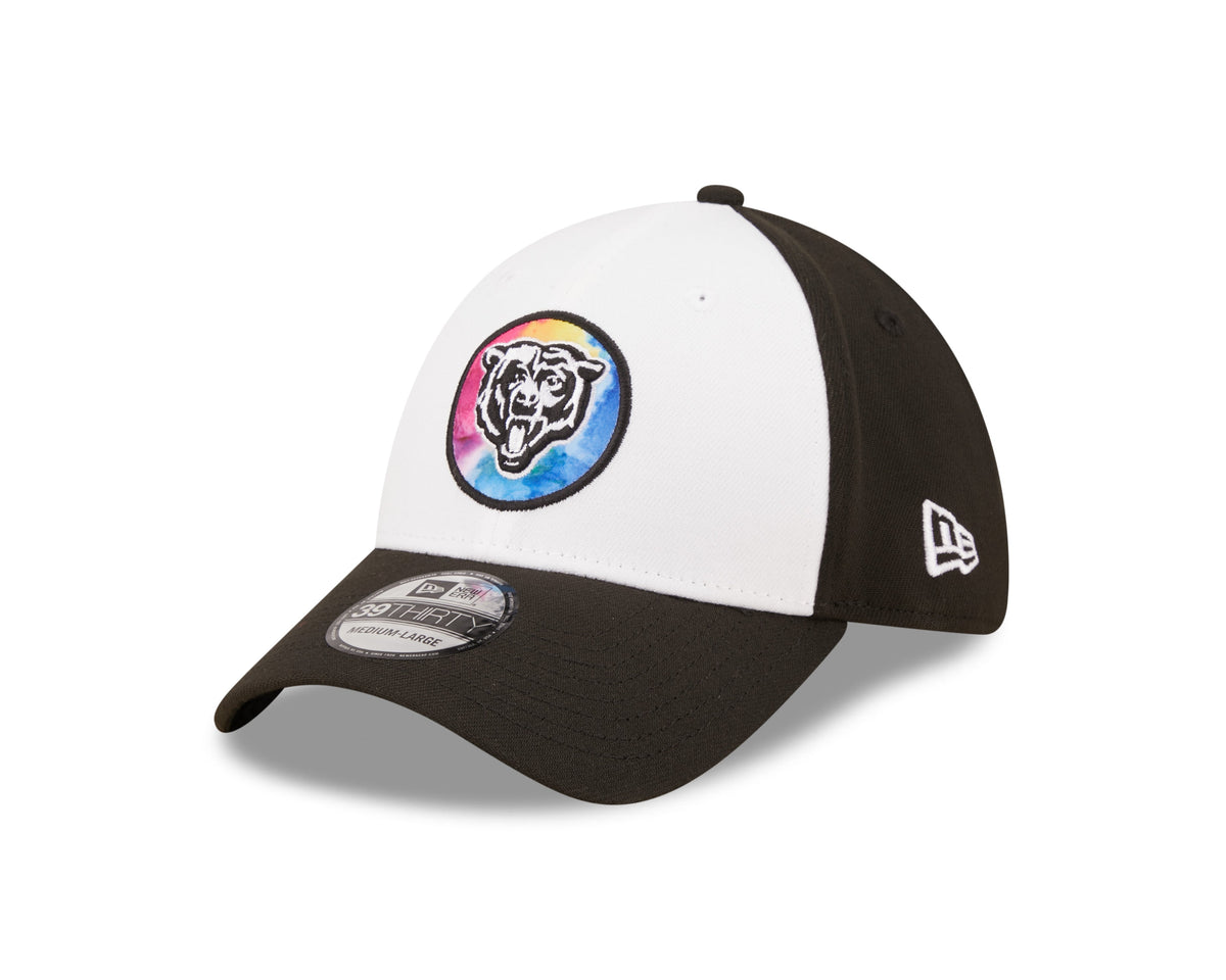 Men's Chicago Bears New Era Crucial Catch 2022 NFL Coaches Sideline Mascot Logo White/Black 39THIRTY Flex Hat