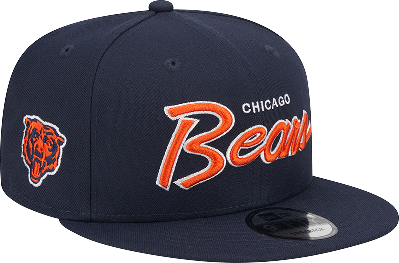 Chicago Bears New Era Navy Script 9FIFTY Adjustable Snapback Hat