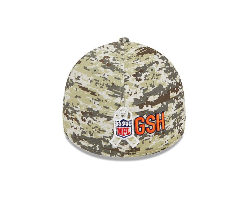 Men's Chicago Bears New Era Camo 2023 Salute to Service Primary Logo 39THIRTY Flex Hat