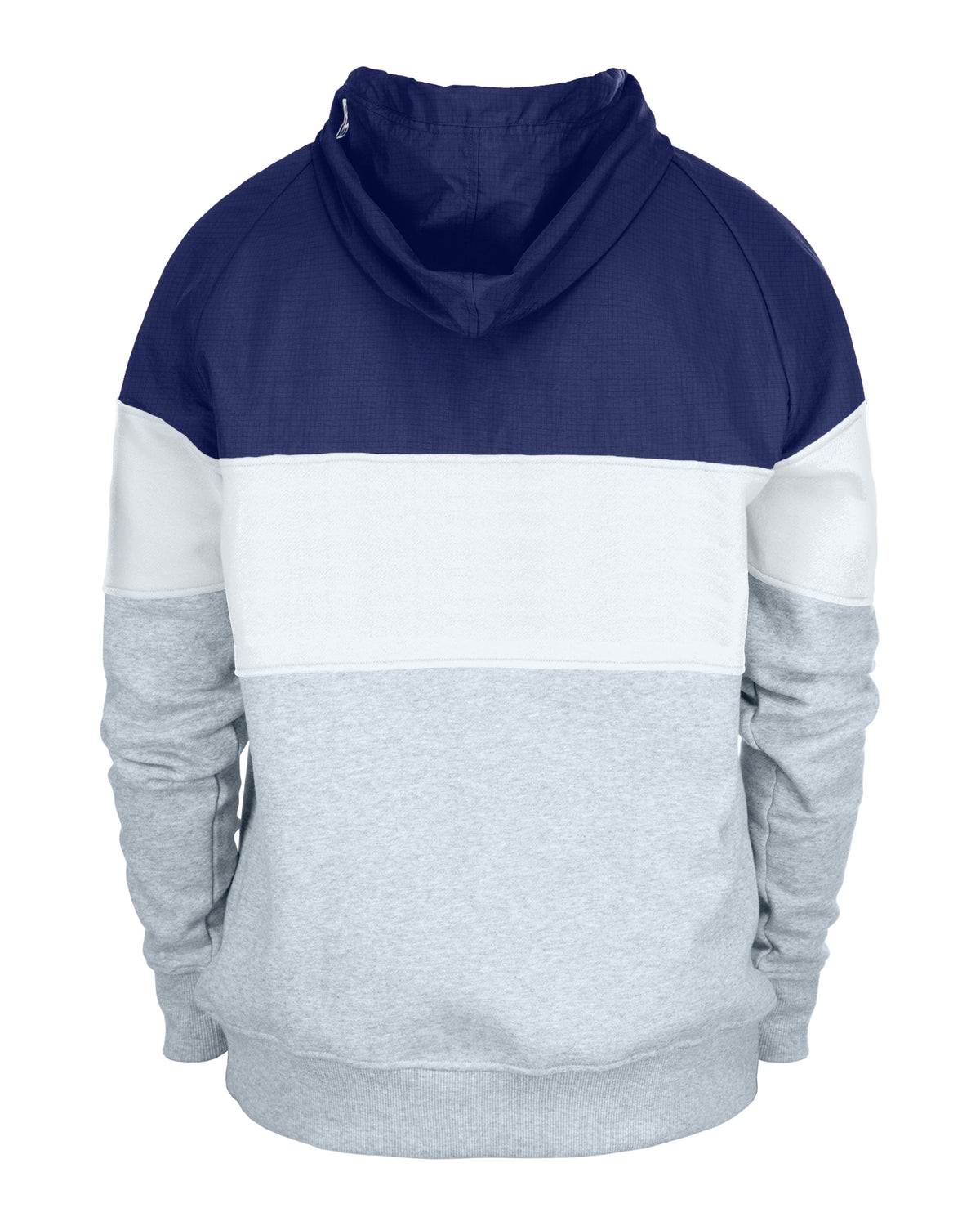 Mens Chicago Cubs Cooperstown New Era White/Blue/Gray Half Zip Hoodie