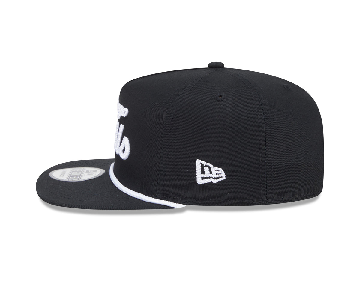 Chicago Bulls New Era Black Team Text The Golfer Snapback Hat