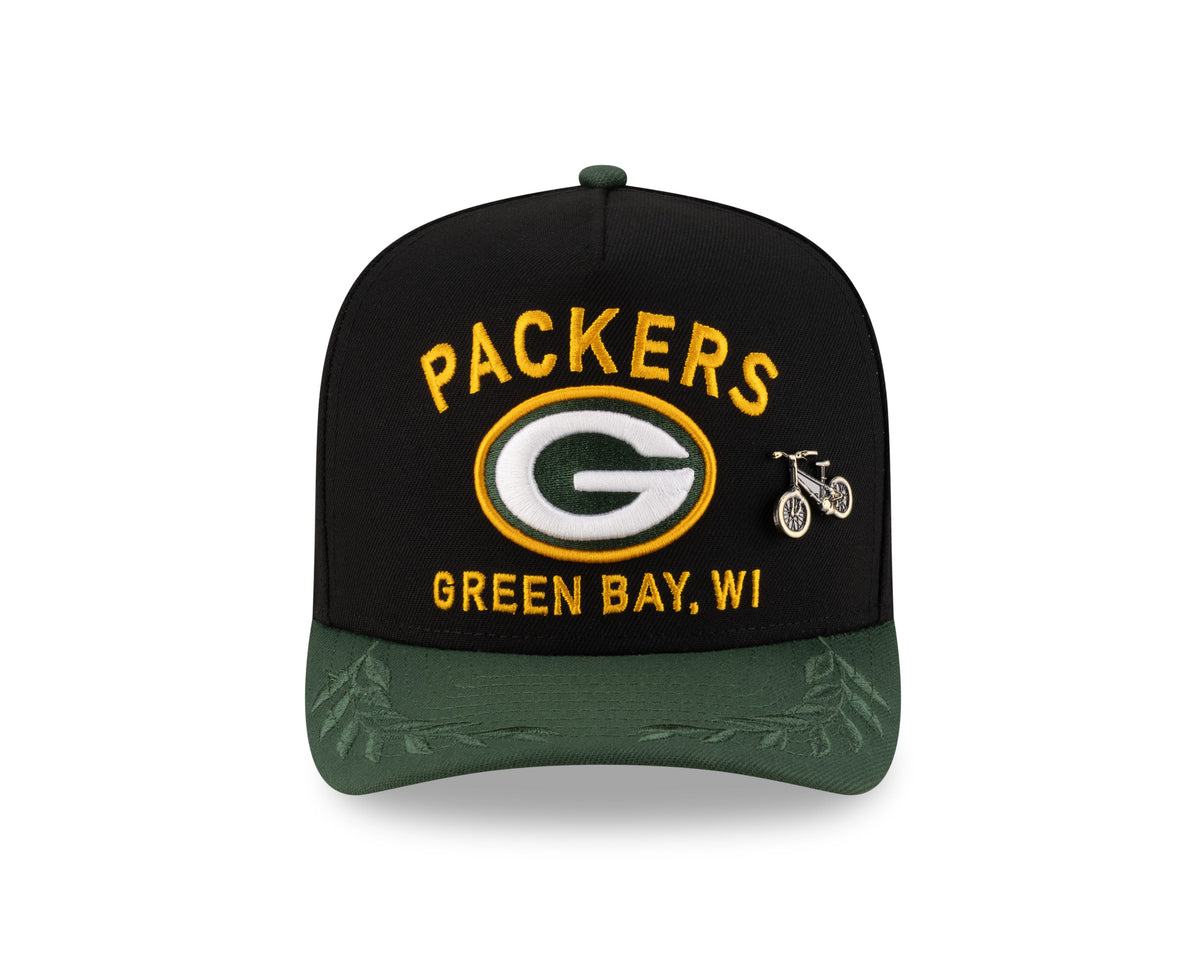 Men's Green Bay Packers New Era Black 2025 On Stage NFL Draft A-Frame 59FIFTY Fitted Hat