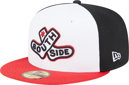 Chicago White Sox New Era Black/White/Red 2025 City Connect Batting Practice 59FIFTY Fitted Hat