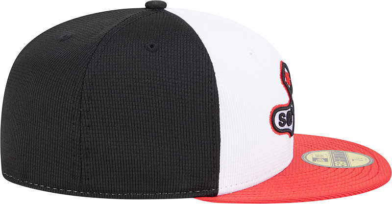 Chicago White Sox New Era Black/White/Red 2025 City Connect Batting Practice 59FIFTY Fitted Hat
