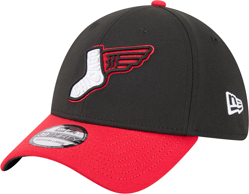 Chicago White Sox 2025 City Connect Alternate Black/Red New Era 39THIRTY Flex Fit Hat