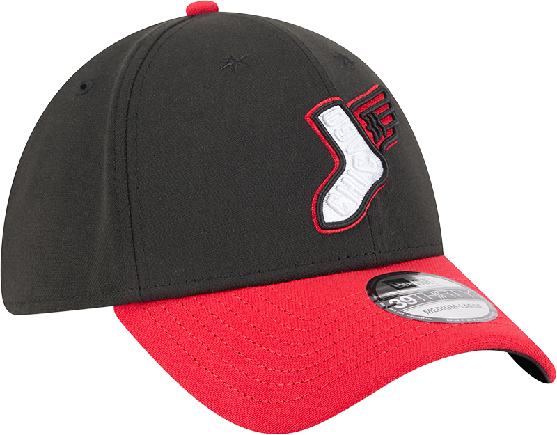 Chicago White Sox 2025 City Connect Alternate Black/Red New Era 39THIRTY Flex Fit Hat