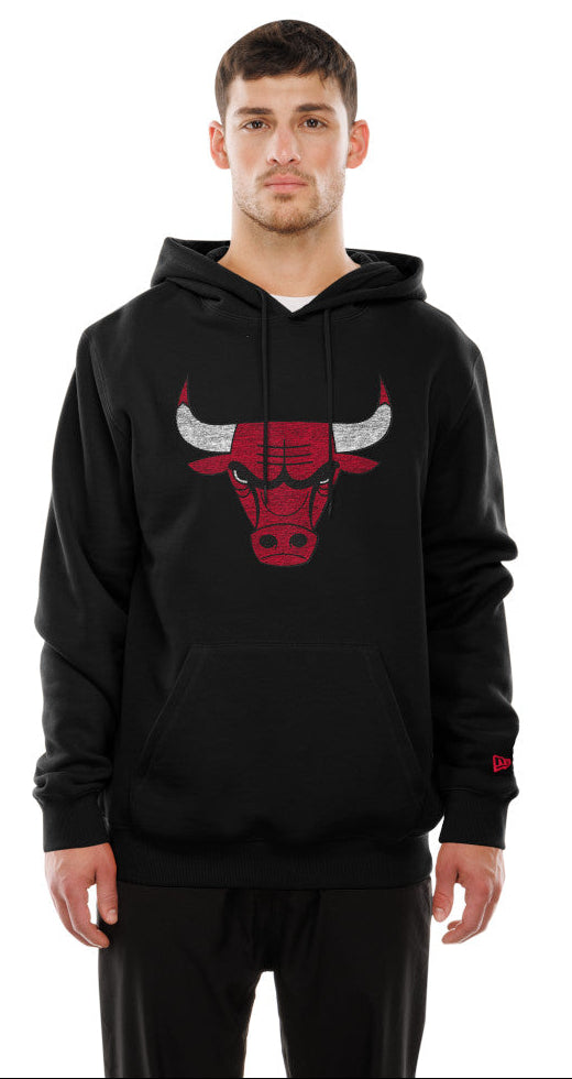 Men's Chicago Bulls New Era Black Fade Away Pullover Hoodie