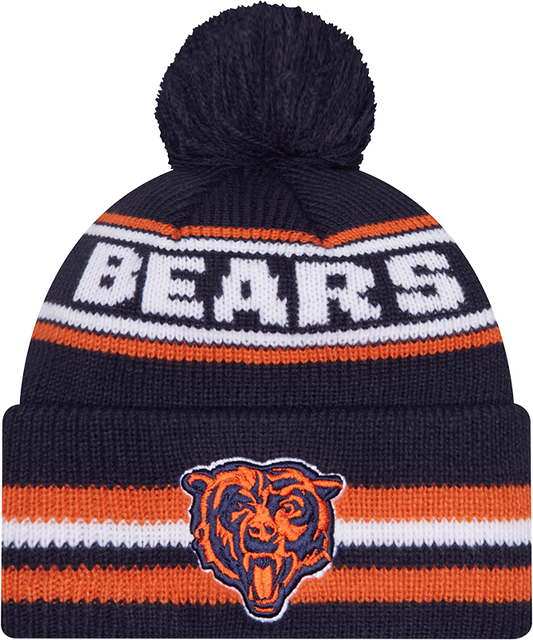 Chicago Bears Navy New Era Knit Classic Cuffed Pom Knit