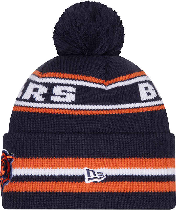 Chicago Bears Navy New Era Knit Classic Cuffed Pom Knit
