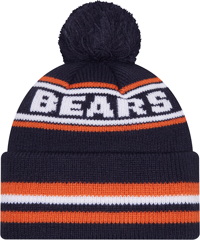 Chicago Bears Navy New Era Knit Classic Cuffed Pom Knit