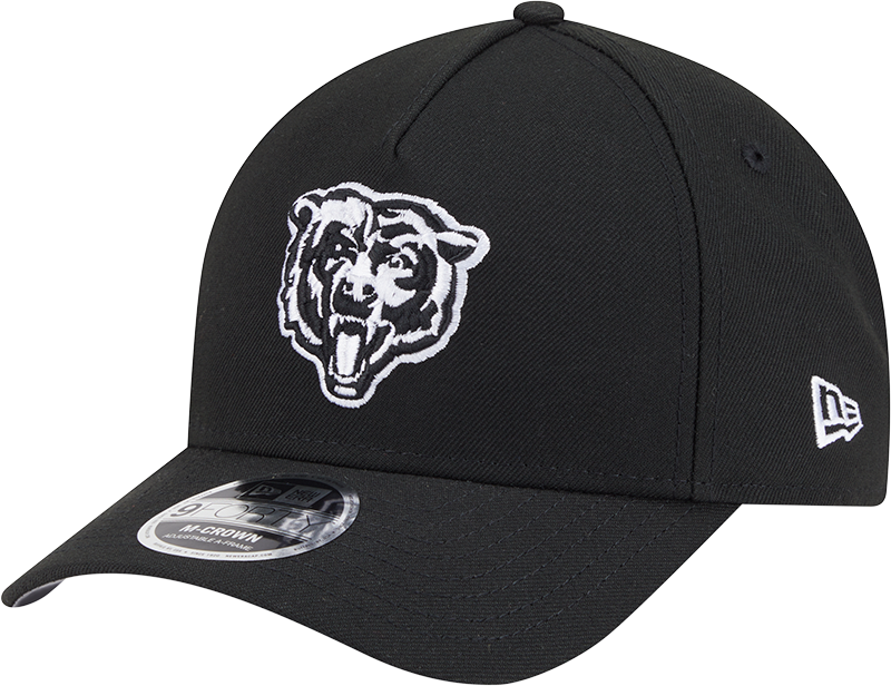 Chicago Bears New Era Black & White Primary 9FORTY A-Frame M-Crown Adjustable Hat