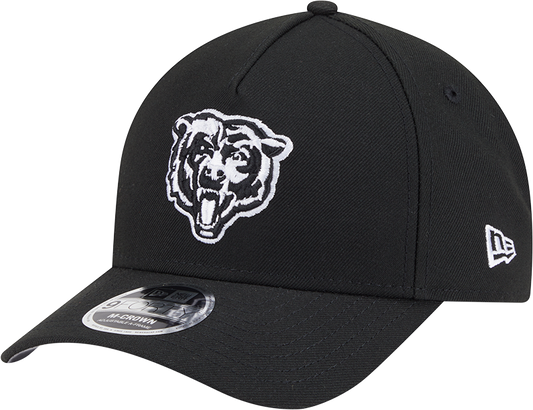 Chicago Bears New Era Black & White Primary 9FORTY A-Frame M-Crown Adjustable Hat