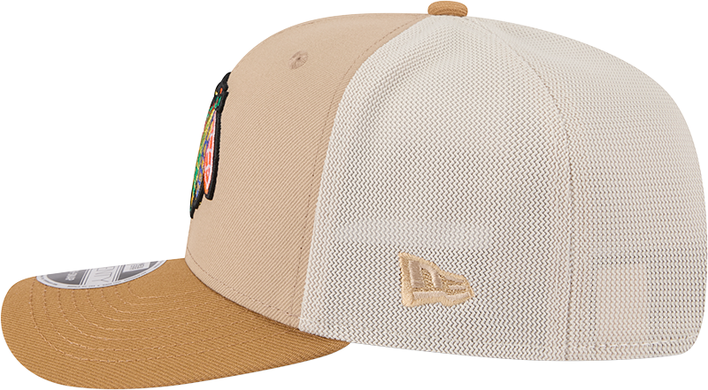 Chicago Blackhawks New Era 2T Tan 9SEVENTY Trucker Adjustable Hat