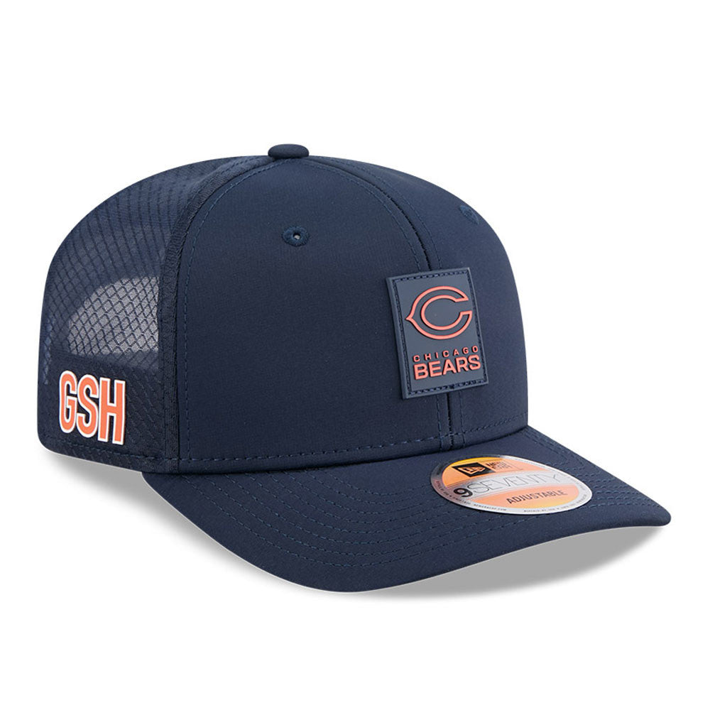 Men's Chicago Bears New Era Navy 2025 NFL Secondary Logo Sideline Heat 9SEVENTY Adjustable Hat