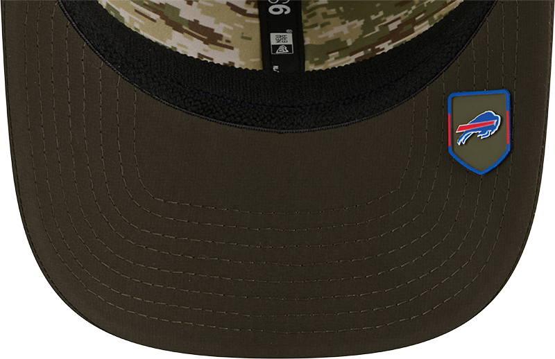 Men's Buffalo Bills New Era Green 2025 Salute To Service Sideline 9SEVENTY Trucker Adjustable Hat