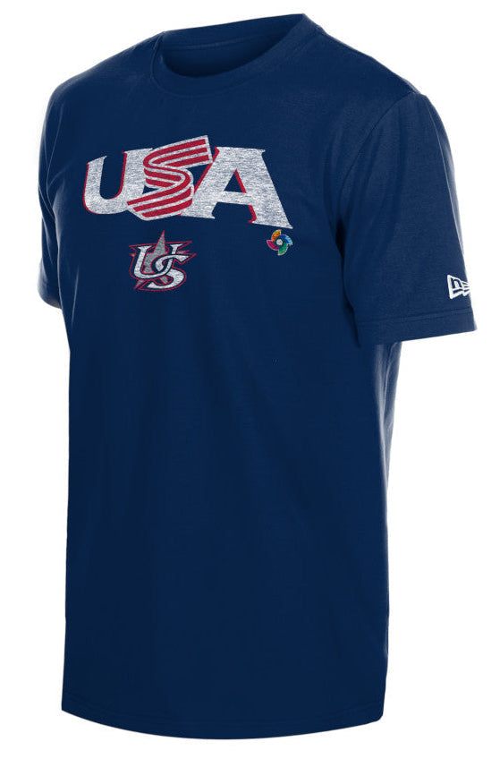 USA Baseball New Era 2026 World Baseball Classic Wordmark T-Shirt - Navy