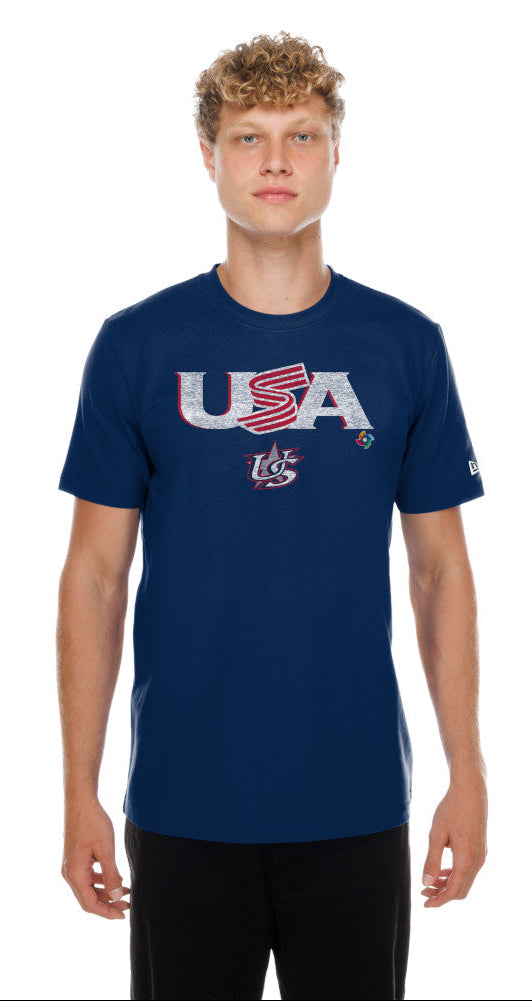 USA Baseball New Era 2026 World Baseball Classic Wordmark T-Shirt - Navy