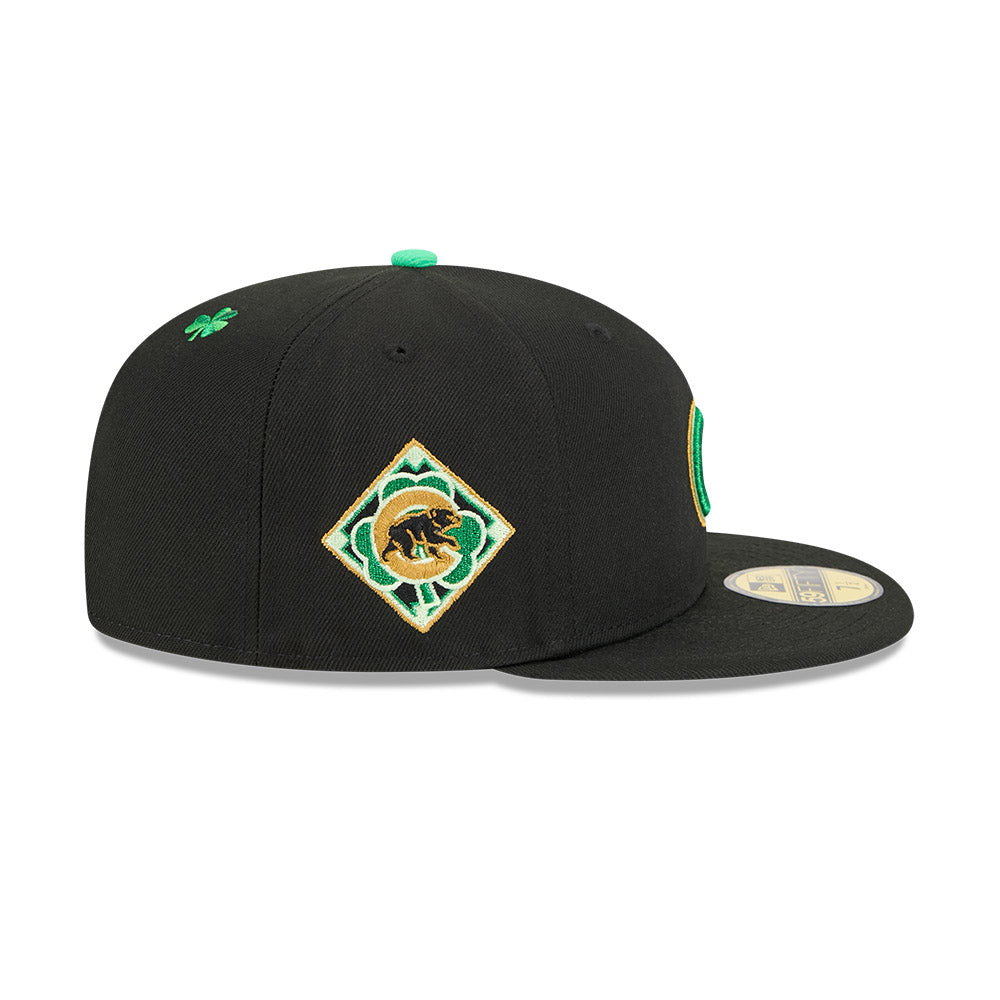 Men's Chicago Cubs New Era Black 2026 St. Patrick's Day Authentic Collection On-Field 59FIFTY Fitted Hat