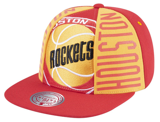 Houston Rockets Hardwood Classics Red Big Face Callout Mitchell & Ness Snapback Hat