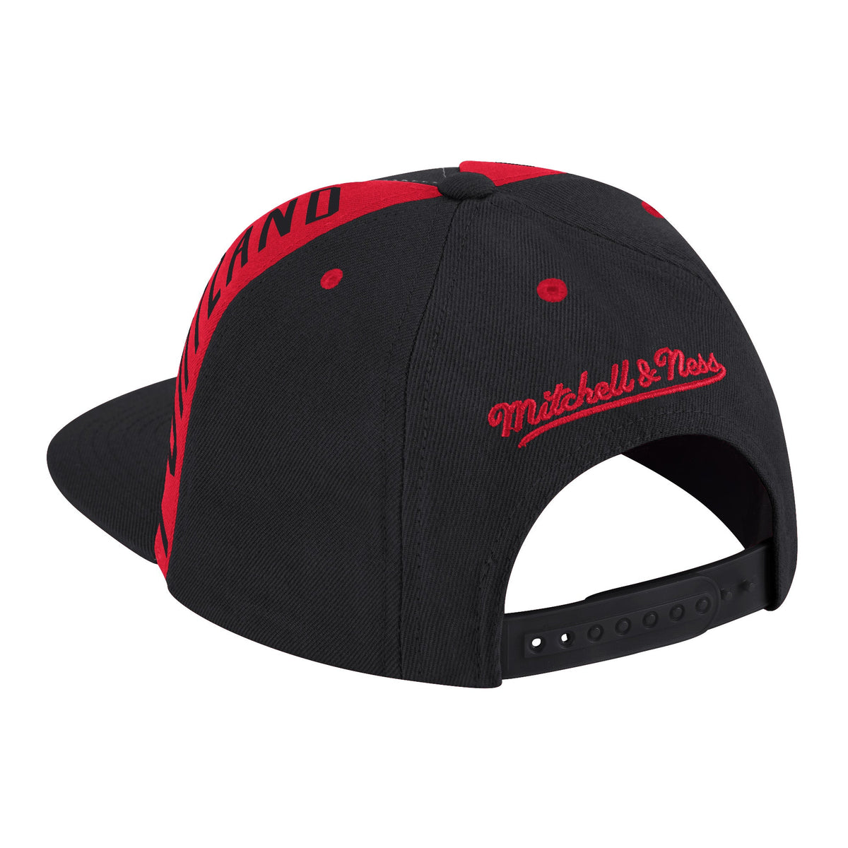 Portland Trail Blazers Hardwood Classics Black Big Face Callout Mitchell & Ness Snapback Hat