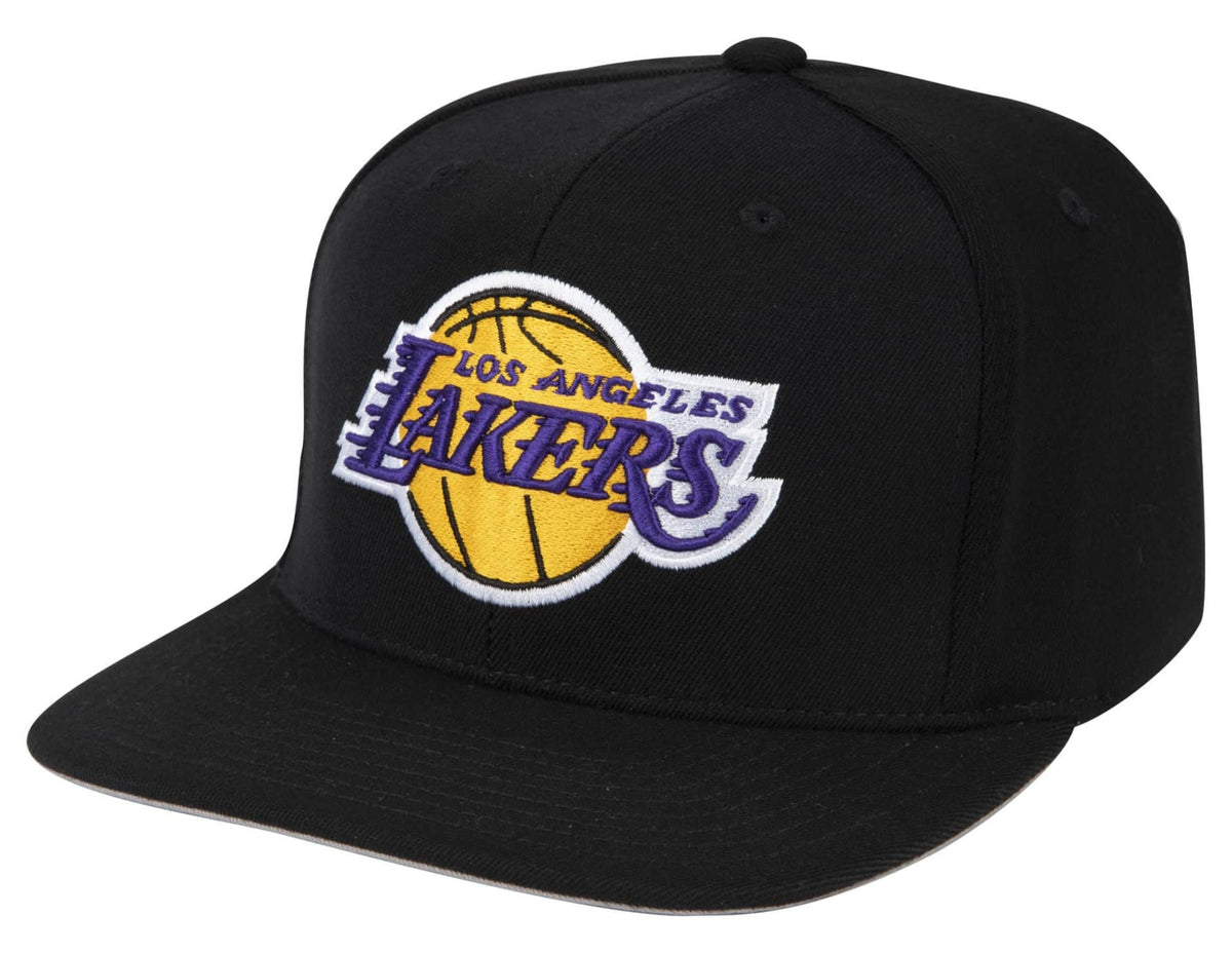 NBA Los Angeles Lakers Black Downtime Classic Redline Snapback Snapback Hat By Mitchell And Ness