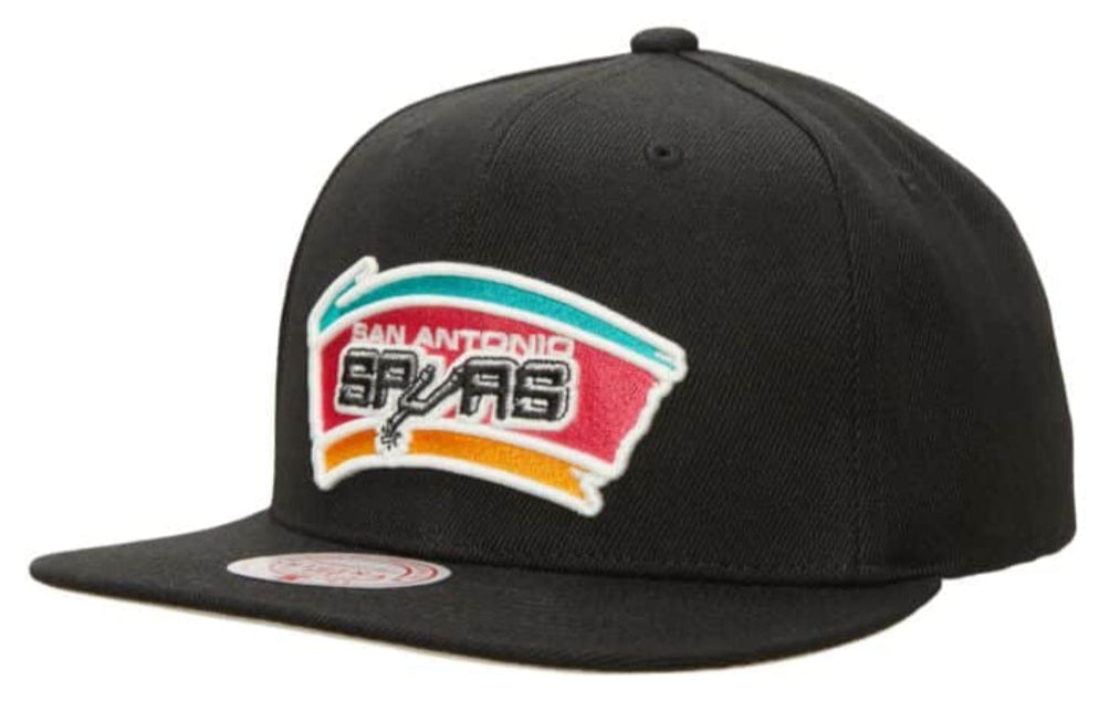 Men's Mitchell & Ness San Antonio Spurs Hardwood Classics Black Adjustable Snapback Hat