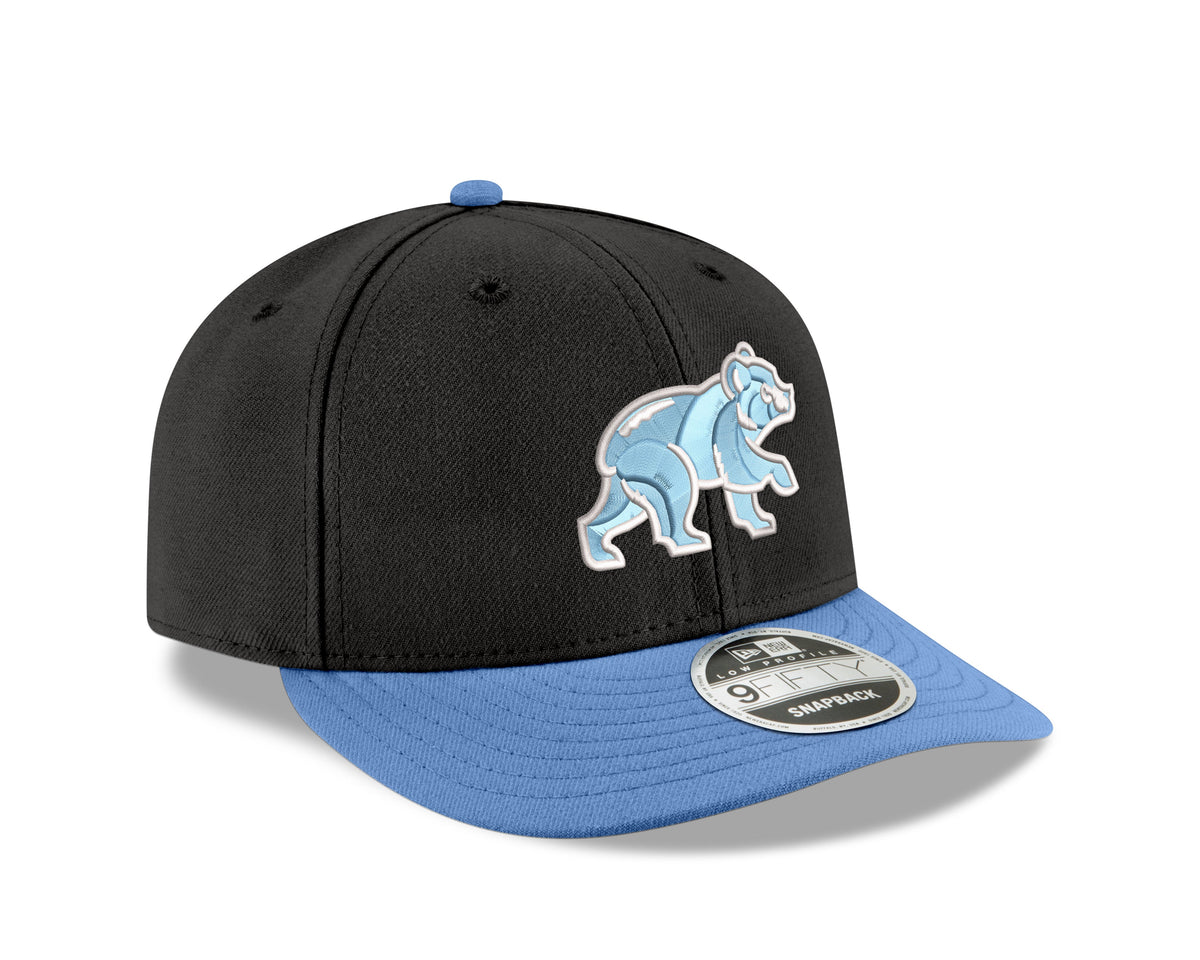 Chicago Cubs New Era Black/Sky Blue Spring Training Bear Low Profile 9FIFTY Snapback Adjustable Hat