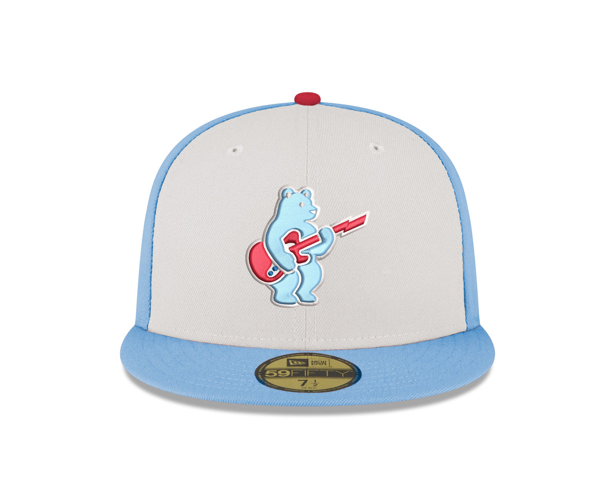 Men's Chicago Cubs New Era Chrome/ Sky Blue Guitar Bear Alternate 59FIFTY Fitted Hat