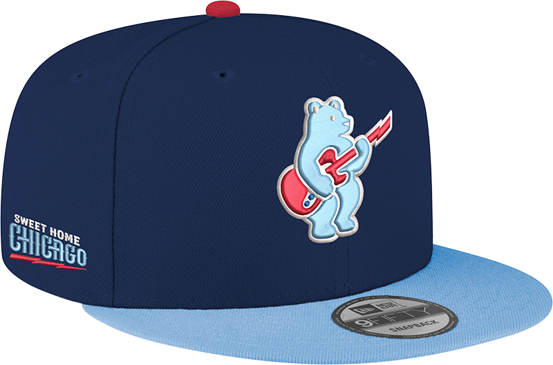 Chicago Cubs New Era Guitar Bear Alternate Navy/Sky Blue 9FIFTY Snapback Hat