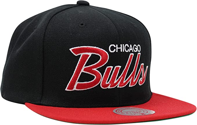 Mitchell & Ness Chicago Bulls Team Script Windy City 2.0 Snapback Hat Adjustable Cap - Black/Red