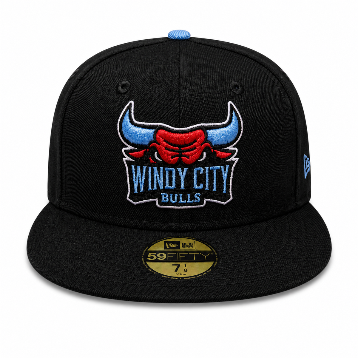 Windy City Bulls New Era Black Sky 59FIFTY Fitted Hat
