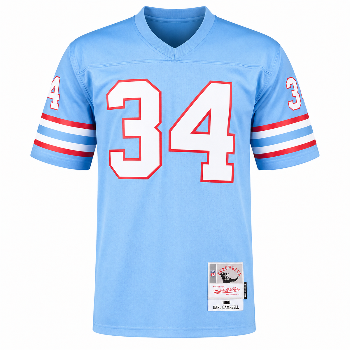 Men's Houston Oilers Earl Campbell Mitchell & Ness Light Blue Legacy Replica Jersey