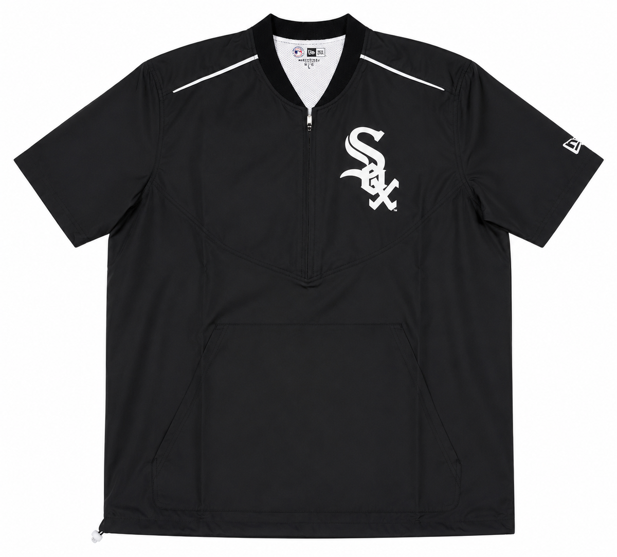 Men's Chicago White Sox New Era Half-Zip Black Short Sleeve Windbreaker