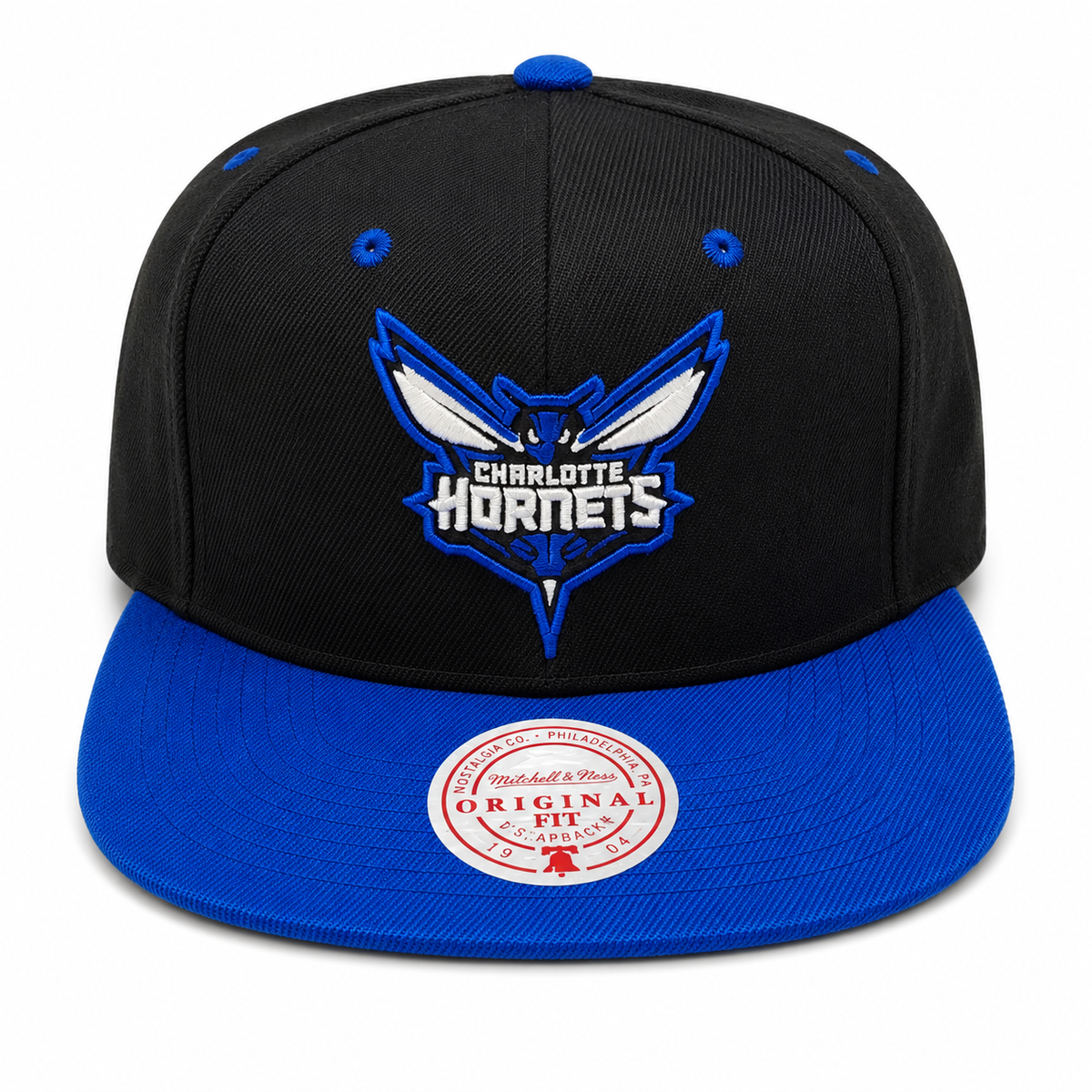 Men's Charlotte Hornets Mitchell & Ness NBA Black Royality Snapback Hat