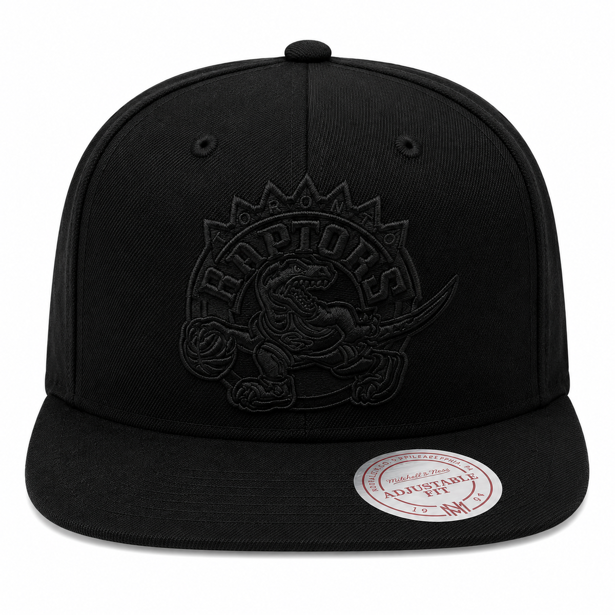 Toronto Raptors Mitchell & Ness Tonal Black Pink Moon Snapback Hat