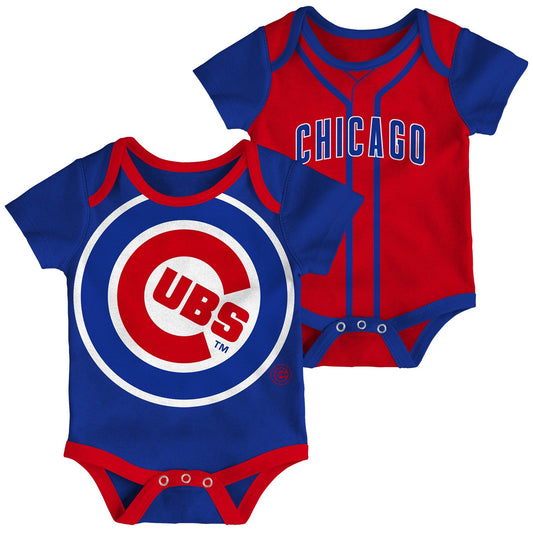 Infant MLB Chicago Cubs Double Short Sleeve 2 Pack Creeper Set