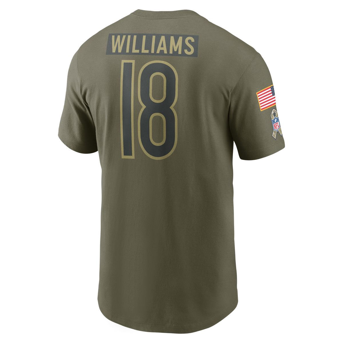 Men's Nike Caleb Williams Chicago Bears 2025 Salute To Service Olive Green Name & Number T-Shirt