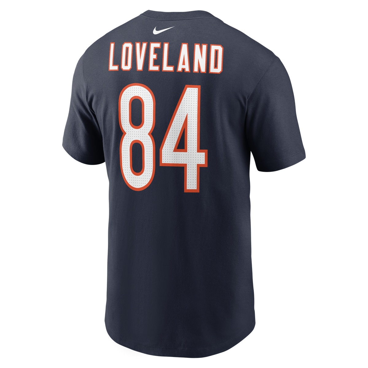 Men's Nike Colston Loveland Navy Chicago Bears Name & Number T-Shirt