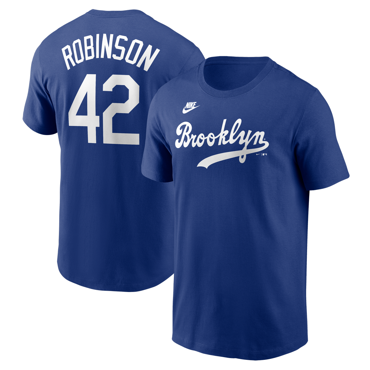 Men's Brooklyn Dodgers Jackie Robinson Nike Royal Cooperstown Collection Name & Number T-Shirt