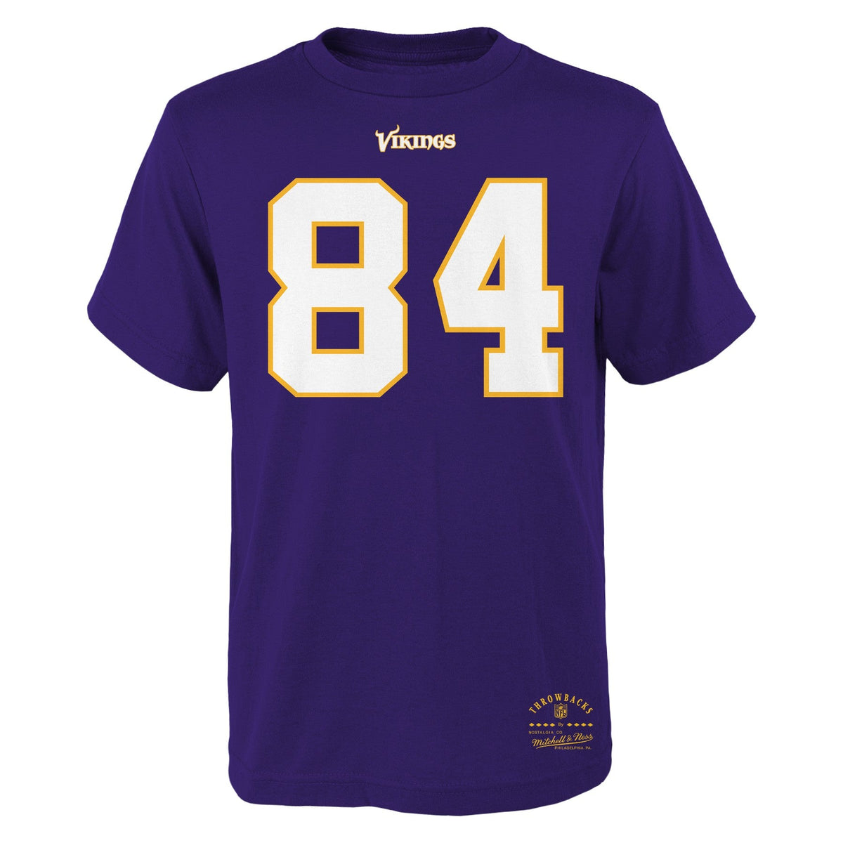 Youth Randy Moss Minnesota Vikings Purple Mitchell & Ness Retro Player Name And Number T-Shirt