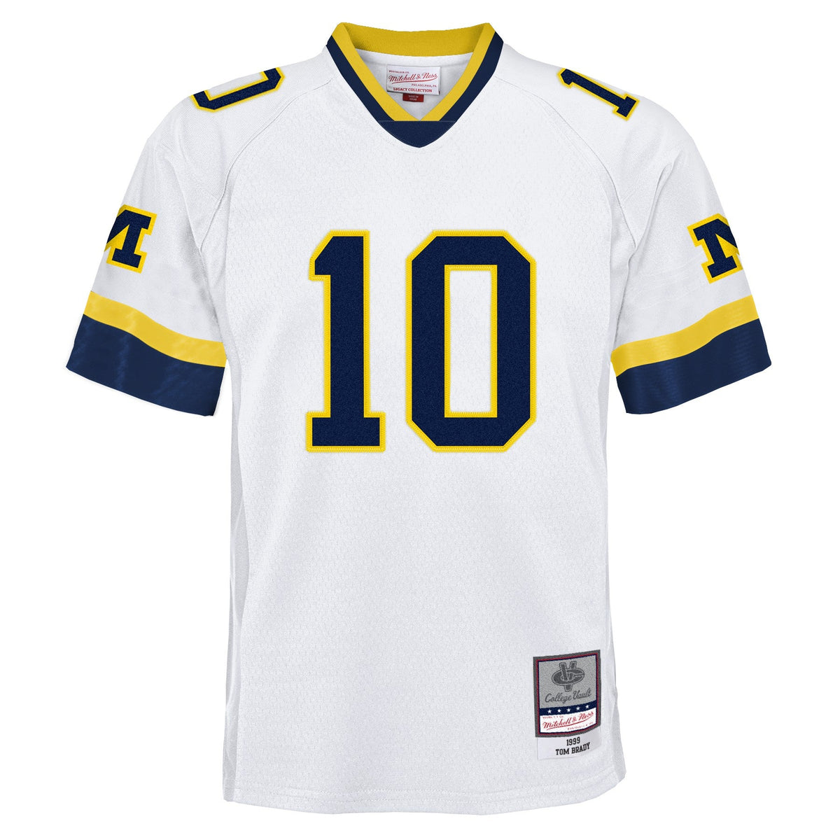 Youth Tom Brady #10 Michigan Wolverines 1999  White Mitchell & Ness Legacy NCAA Jersey