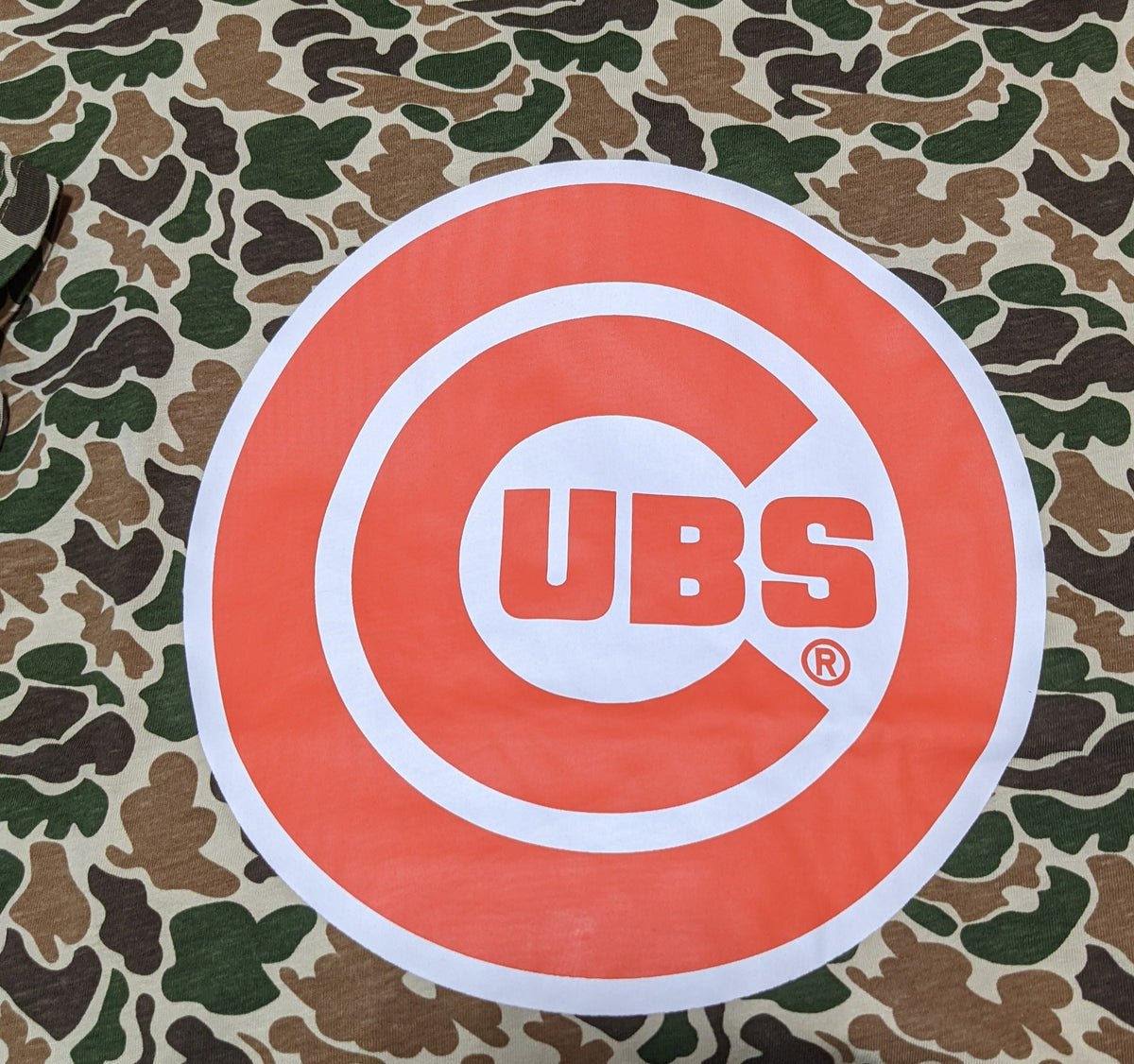Men's Chicago Cubs 2016 World Series Duck Camo/Orange New Era Tee