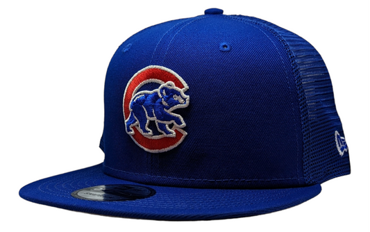 Chicago Cubs New Era Blue 9FIFTY Mesh Trucker Snapback Hat