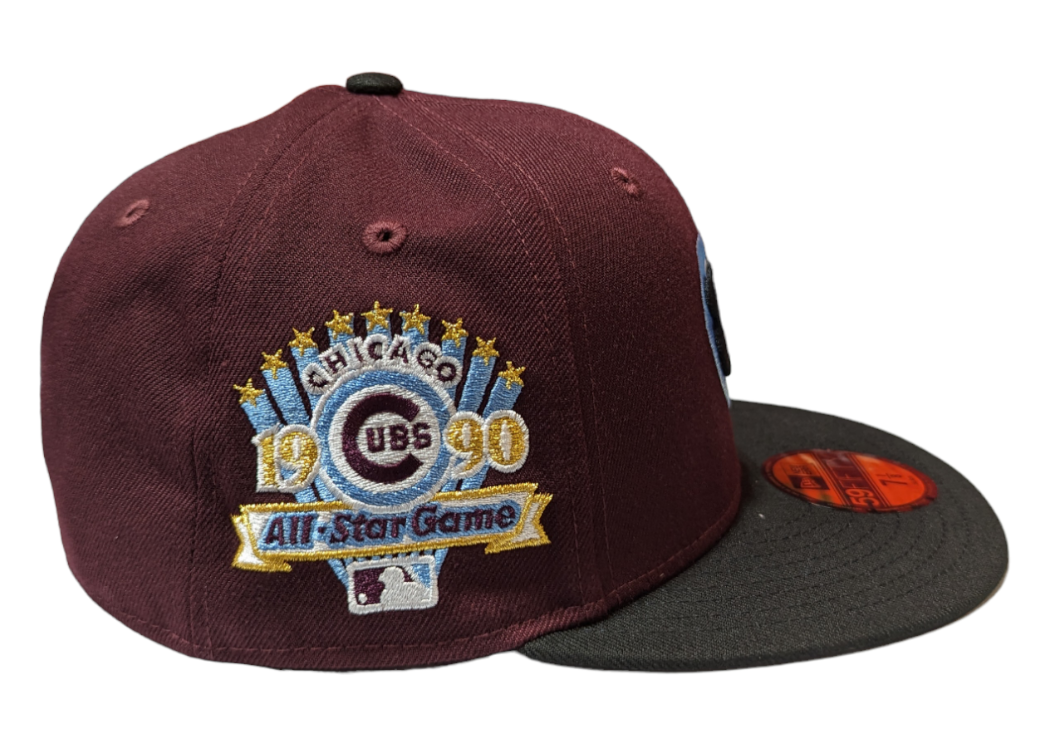 Chicago Cubs Maroon/Black 1990 All Star Game New Era 59FIFTY Fitted Hat