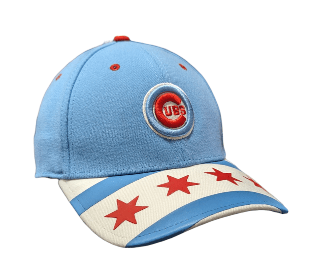 Mens MLB Chicago Cubs Chicago Flag Wrapped 39THIRTY Flex Fit Cap By New Era