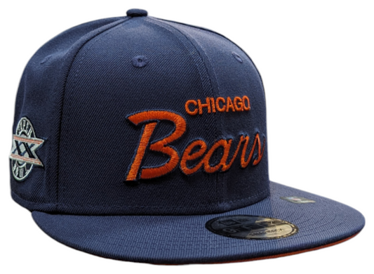 Mens Chicago Bears New Era Griswold Navy Super Bowl XX Side Patch 9FIFTY Snapback Hat